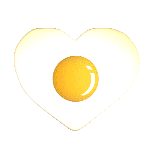 Rotating over easy egg heart
