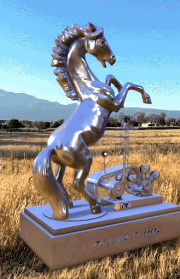 Meara M-001 AR Filter with 3D model in a field.