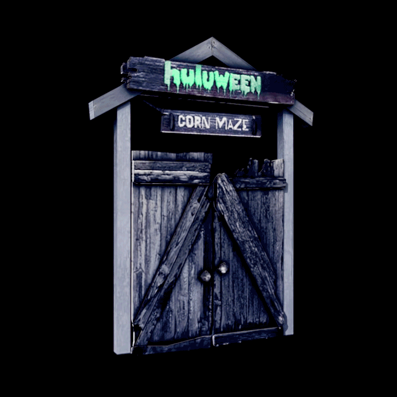 Animated portal entrance abruptly opening and then closing in a loop.